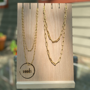 Matte Gold Classic Paperclip Chain Necklace