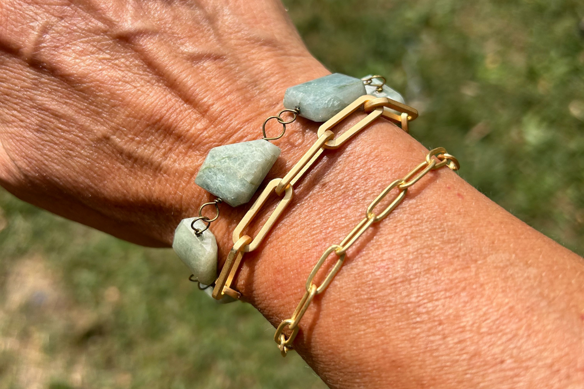 Paperclip Chain & Rough Cut Stone Collection