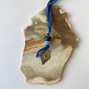 Melinda Necklace | Silk Vintage Metal Pendants Ghana Glass