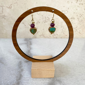 Turquoise Stone Gold Vermeil Earrings | Cube Stone Beads