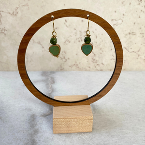 Turquoise Stone Gold Vermeil Earrings | Cube Stone Beads