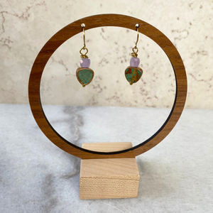 Turquoise Stone Gold Vermeil Earrings | Cube Stone Beads
