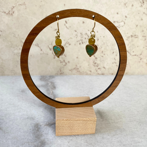 Turquoise Stone Gold Vermeil Earrings | Cube Stone Beads