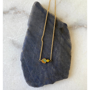 Triangle Turquoise Gold Vermeil Necklace | Stone Cubes