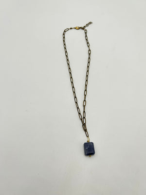 Stone Paperclip Chain Necklace