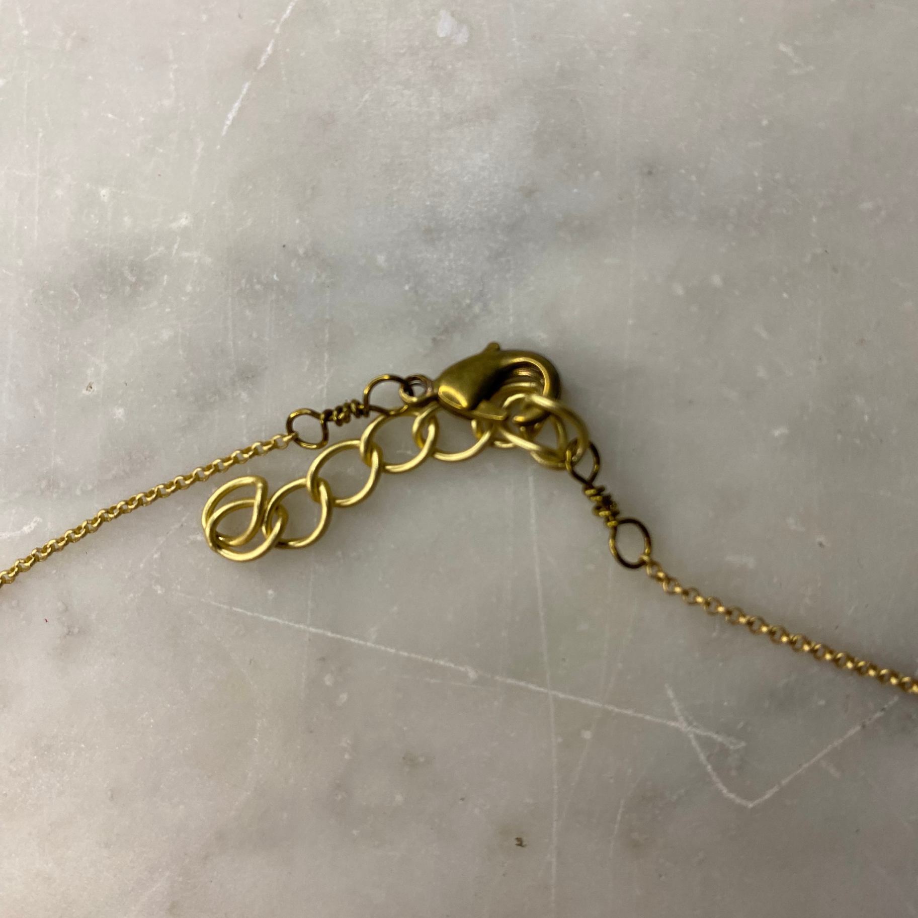 Crescent Moon Stone | Matte Gold Chain Necklace Gold Vermeil