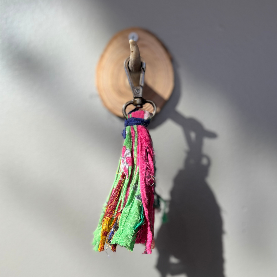 Recycled Sari Tassel Bag Charms / Keychains