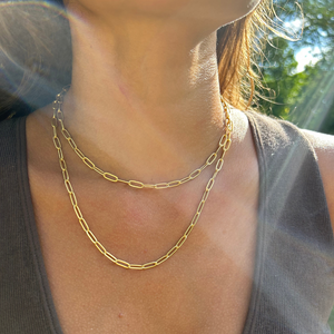 Paperclip Chain Necklace - Gold