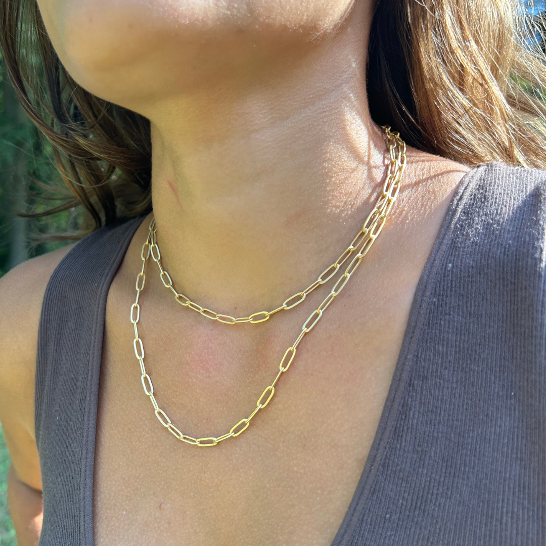 Paper Clip Chain Necklace - Universal Thread™ Worn Gold : Target