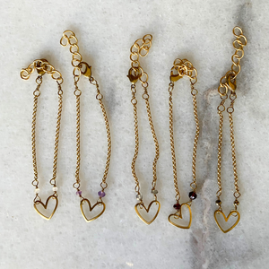 Matte Gold Heart Bracelet