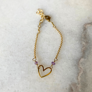Matte Gold Heart Bracelet