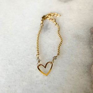 Matte Gold Heart Bracelet