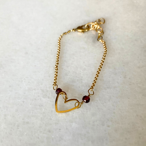 Matte Gold Heart Bracelet