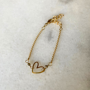 Matte Gold Heart Bracelet