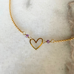 Matte Gold Heart Necklace