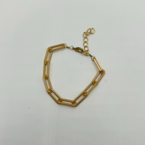 Matte Gold Paperclip Chain Bracelet