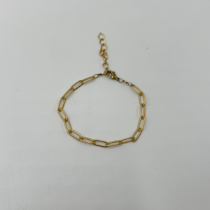 Matte Gold Paperclip Chain Bracelet