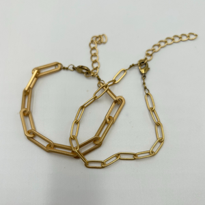 Matte Gold Paperclip Chain Bracelet