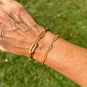 Matte Gold Paperclip Chain Bracelet