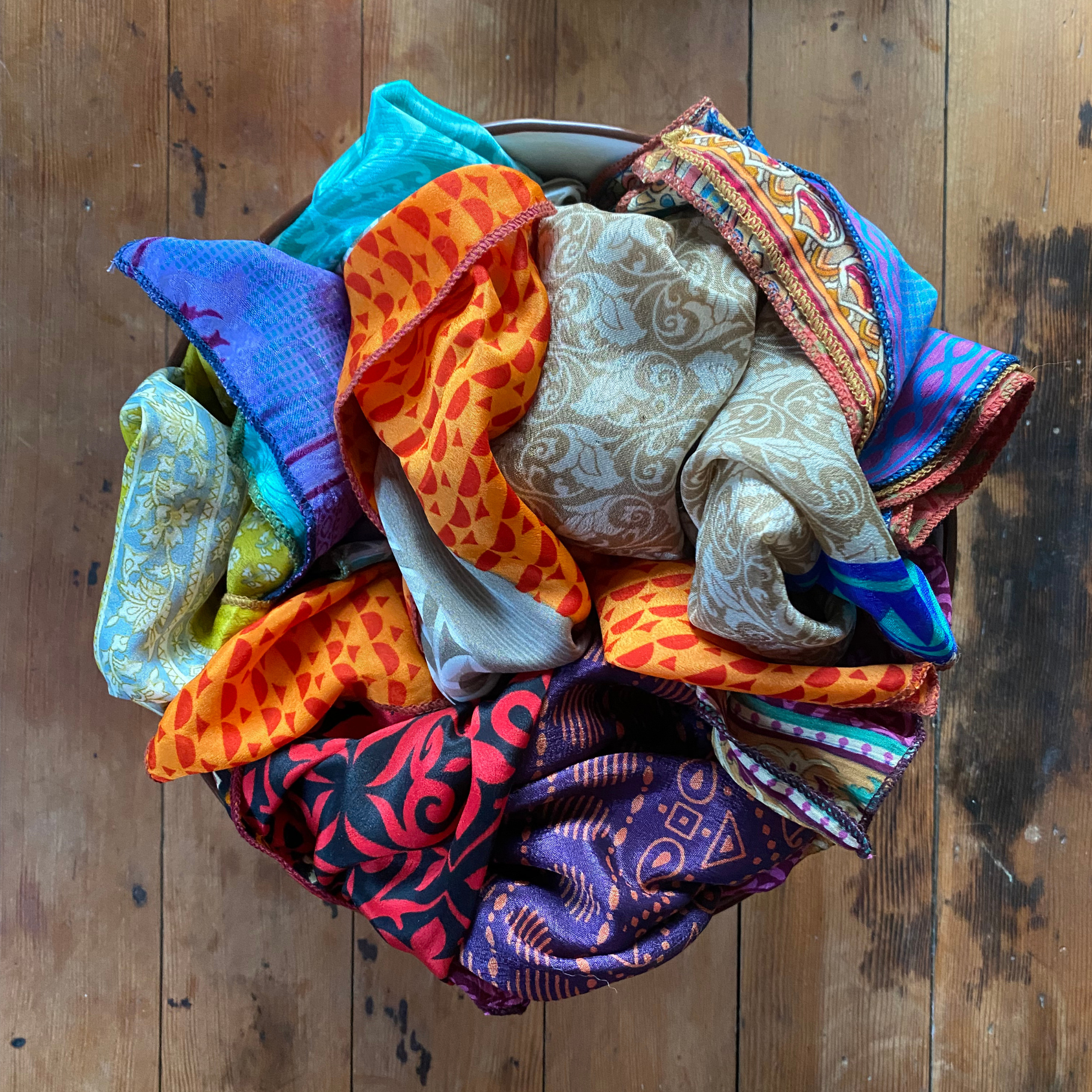 Mystery Silk Bandana Pack Upcycled Scarf Neck Tie Square