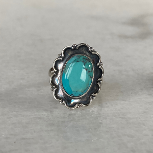 Sterling Silver Turquoise or Lapis Ring