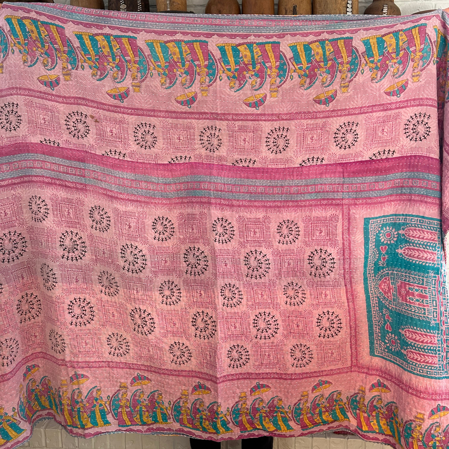 Kantha | Pink Spirals