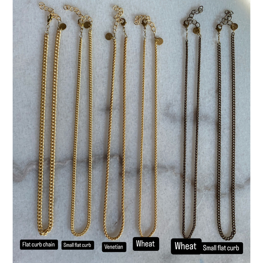 Men's Matte Gold and Antique Brass Necklace Unisex