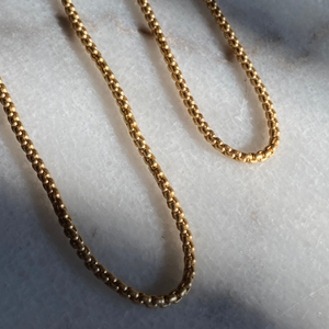 Men's Matte Gold and Antique Brass Necklace Unisex
