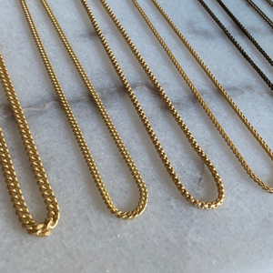 Men's Matte Gold and Antique Brass Necklace Unisex