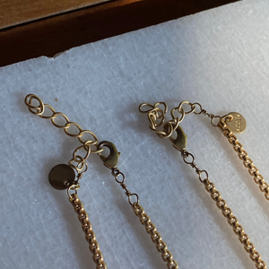 Men's Matte Gold and Antique Brass Necklace Unisex